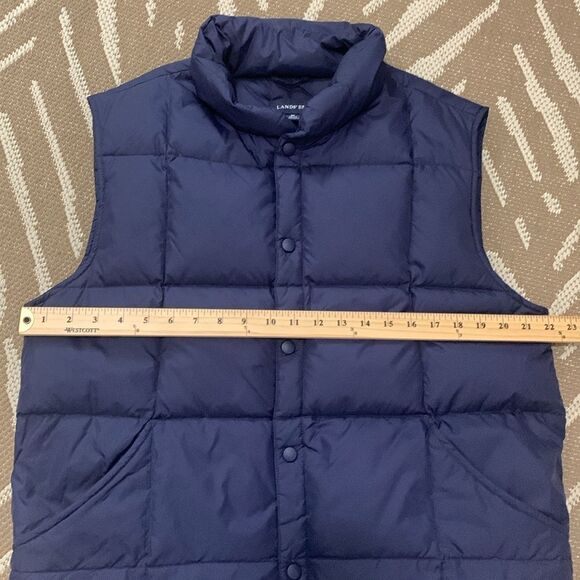 Lands’ End Down Mens Navy Quilted Puffer Vest Size Medium 38-40 - Picture 9 of 17
